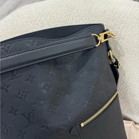 Authentic Louis Vuitton NEW MELIE Empreinte black with 2 straps discontinued